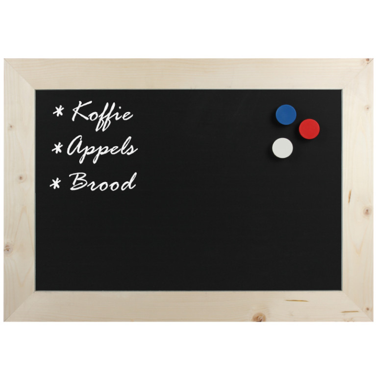 Magnetisch Krijtbord Hout Blank 50x70 cm