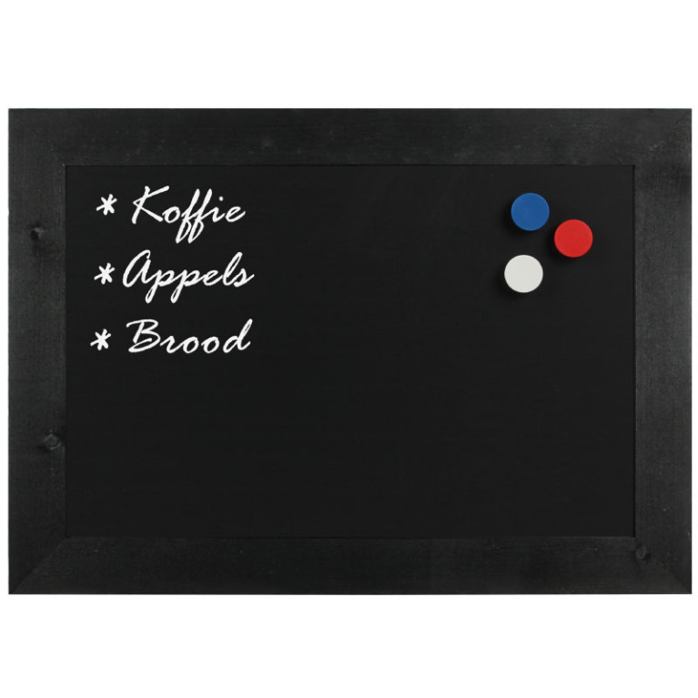 Magnetisch Krijtbord Hout Zwart 40x50 cm