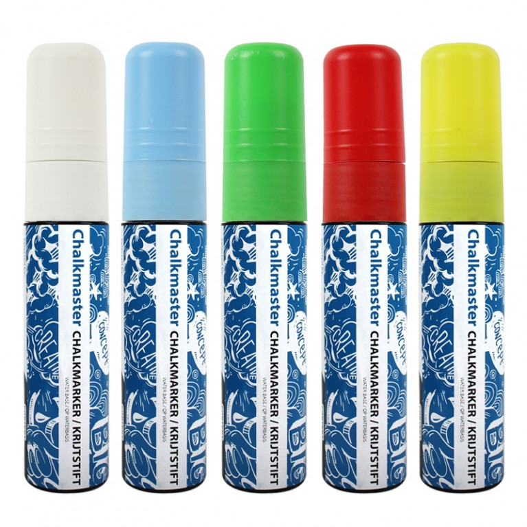 Krijtstiften 5 kleuren set 15mm