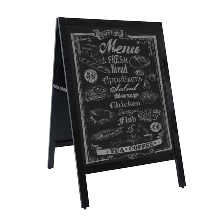 Magnetisch Krijtstoepbord Zwart 59x78 cm