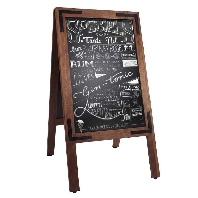 Krijtstoepbord Noir 70x135 cm
