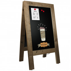Magnetisch Krijtstoepbord Steigerhout 75x135cm Overview