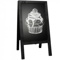 Krijtstoepbord Steigerhout Zwart 46x80 cm