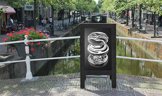 Krijtstoepbord Zwart Krijtstoepbord Zwart