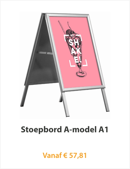 Stoepbord A-model A1 Zilver
